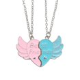 thumbnail image 2 of Hyasfey 2Pcs Friendship Necklace Love Wings Patchwork Pendant Letter Print Charm Necklace Fine Workmanship Necklace Jewelry Gift, 2 of 8
