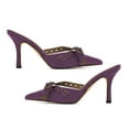 thumbnail image 4 of XYD Women Crossover Strap Grommets Mules Stiletto High Heel Pointed Closed Toe Slip On Sandals Daily Dress Shoes Size 7 Purple, 4 of 4