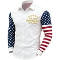 thumbnail image 3 of Havenx Us 250th Anniversary Long Sleeve Shirts for Men American Flag Print Button Shirt Collared Polo Tshirt American 250th Anniversary Casual Tops,White 3XL, 3 of 3