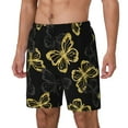 thumbnail image 2 of Haiem Golden Glitter Butterflies Men'S Quick-Dry Swim Trunks: Comfortable Beach Shorts With Mesh Lining And Pockets - Ideal For Swimming And Sunbathing Xx-Large, 2 of 9