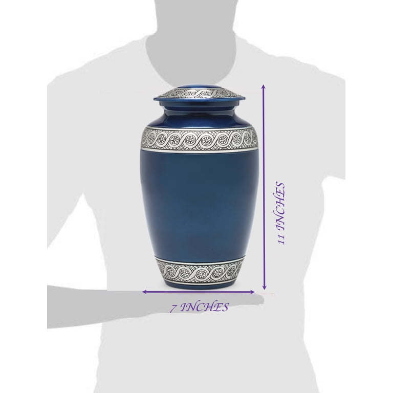 Eternal Harmony Urne Funéraire Argent Perle – Grande Capacité (Jusqu'à 90,7 Kg) – Fabriquée à La Main Avec Pochette Velours