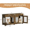 thumbnail image 2 of Historyli Double Dog Crate Furniture-71Inch with 3 Storage Drawers and Removable Divider for 2 Dogs-Dog Kennel Furniture Indoor As TV Stand,Double Dog Crates for Medium Large Dogs, 2 of 7
