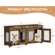 thumbnail image 3 of Historyli Jaula doble de madera para perros,tamaño XXL,para interior,con 3 cajones y separador de ambientes extraíble,mesa auxiliar con soporte para TV y puertas dobles,jaula para 2 perros.,Retro, 3 of 8