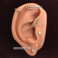 thumbnail image 4 of BodyJ4You 3PC Labret Stud Tragus Earring Set 16G Black Steel Crystal Helix Lip Monroe Cartilage, 4 of 6