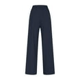 thumbnail image 3 of Zuesphe Summer Pants for Women Tall Wide Legged Capri Pants for Women Womens Lounge Pants Wide Leg High Waist Cargo Pants Women Petite, 3 of 5