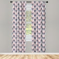 thumbnail image 2 of Ambesonne Ethnic 4-Panel Curtains, Ikat Inspired Stripes Motifs, 56"x95", Night Blue Dark Coral, 2 of 4