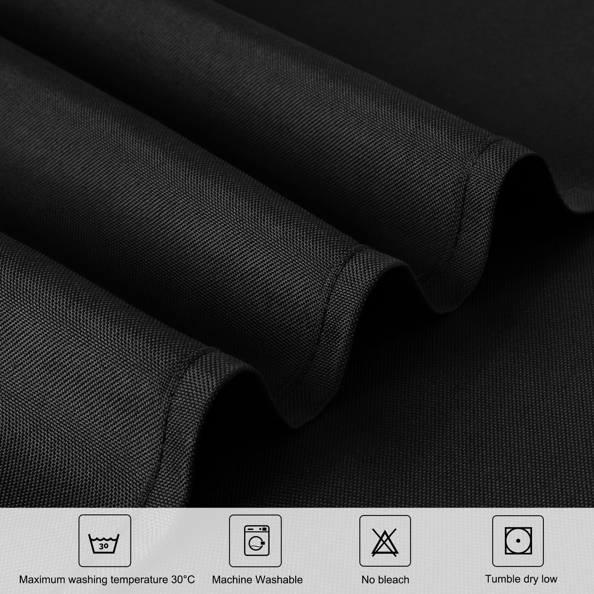 Unique Bargains Rectangle Tablecloth Washable Polyester Table Protector Black 71" x 55"