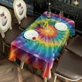 thumbnail image 2 of Rainbow Tie Dye Mandala Pattern Rectangle Tablecloth 60"x120",Waterproof Polyester Rectangle Table Cloth, Wipeable Spillproof Polyester Tablecloth for Dining, Camping, Indoor and Outdoor, 2 of 6