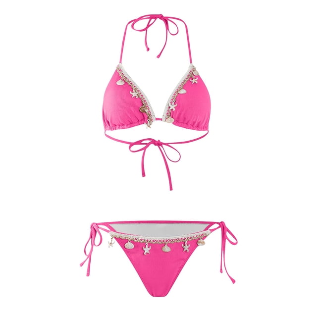 Trajes de Baño de Bikini de Mujer Nuevo Diseño Dividido de Moda, Bikini Casual Sexy con Almohadilla de Pecho Extraíble