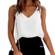 thumbnail image 5 of Camiseta sin mangas de seda satinada con cuello en V para mujer - Blusa básica de tirantes de poliéster para verano con estampado floral, 5 of 6