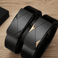 thumbnail image 2 of Stylish Men's PU Leather Belt - Fashion Belts for Daily Life, Leisure, Party, Festival, Work, and Business Automatic Buckle, 2 of 5