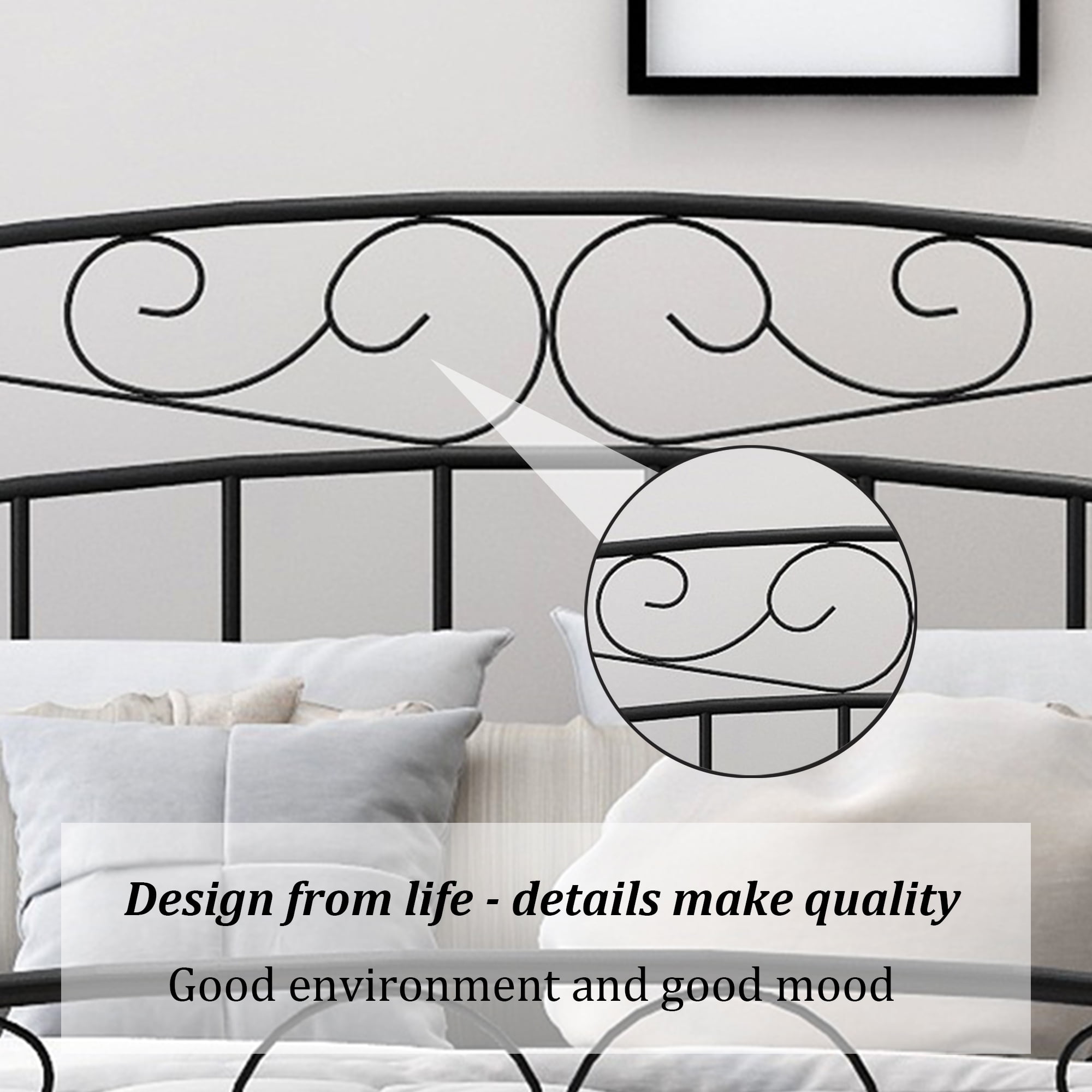 Alazyhome Queen Size Metal Canopy Bed Frame, Modern Design Alazyhome Queen Size Metal Canopy Bed Frame, Modern Design