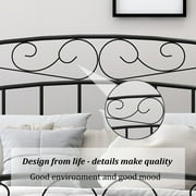 alazyhome Full ​Size Metal Canopy Bed Frame, Modern Design, Black