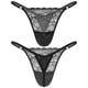 thumbnail image 3 of Ropa interior de satén Sissy para hombre, bragas de retazos de encaje transparente, tanga con cintura elástica, tanga con espalda en T, calzoncillos con suspensorio de tiro bajo, 3 of 5
