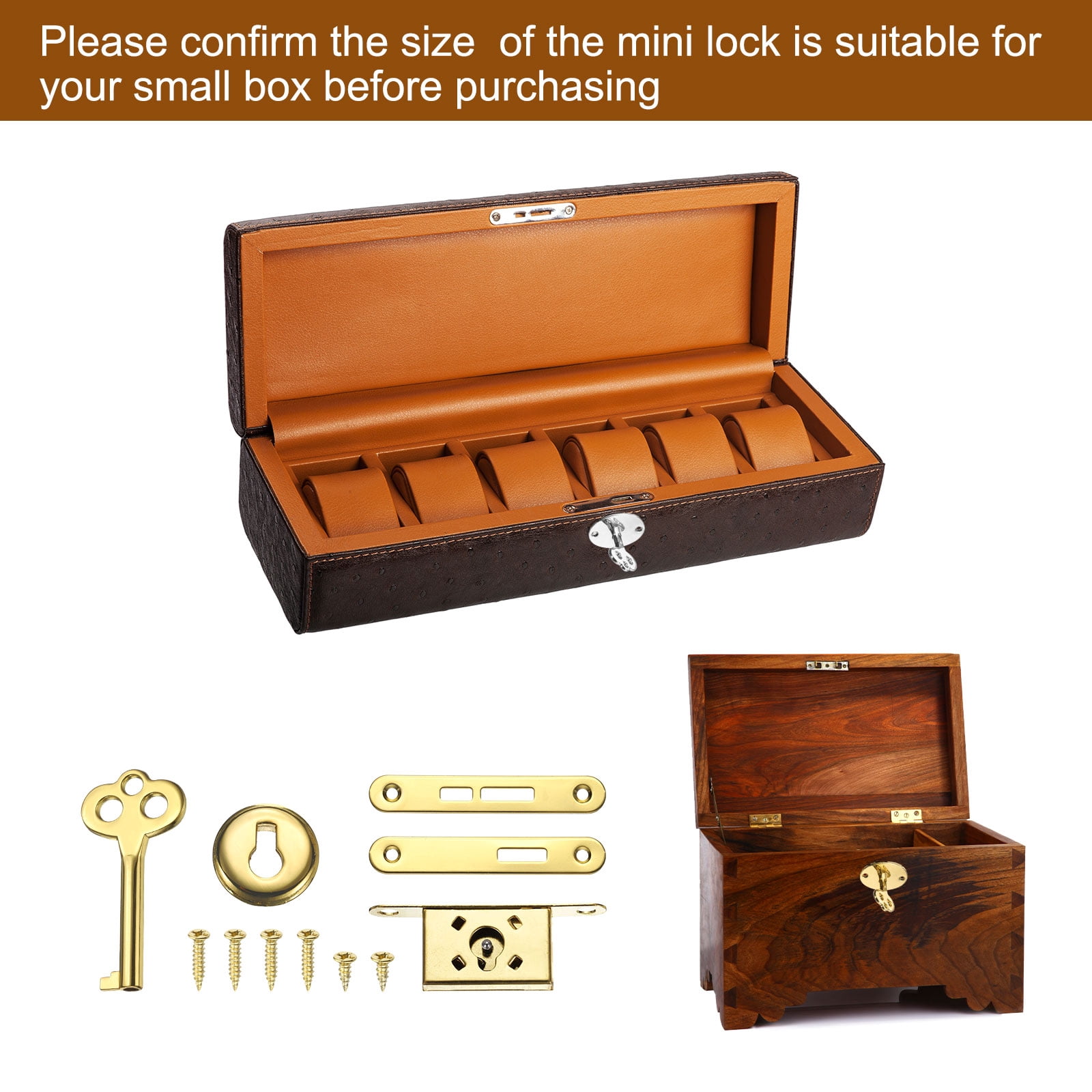 Unique Bargains Vintage Full Mortise Mini Locks Grey Black