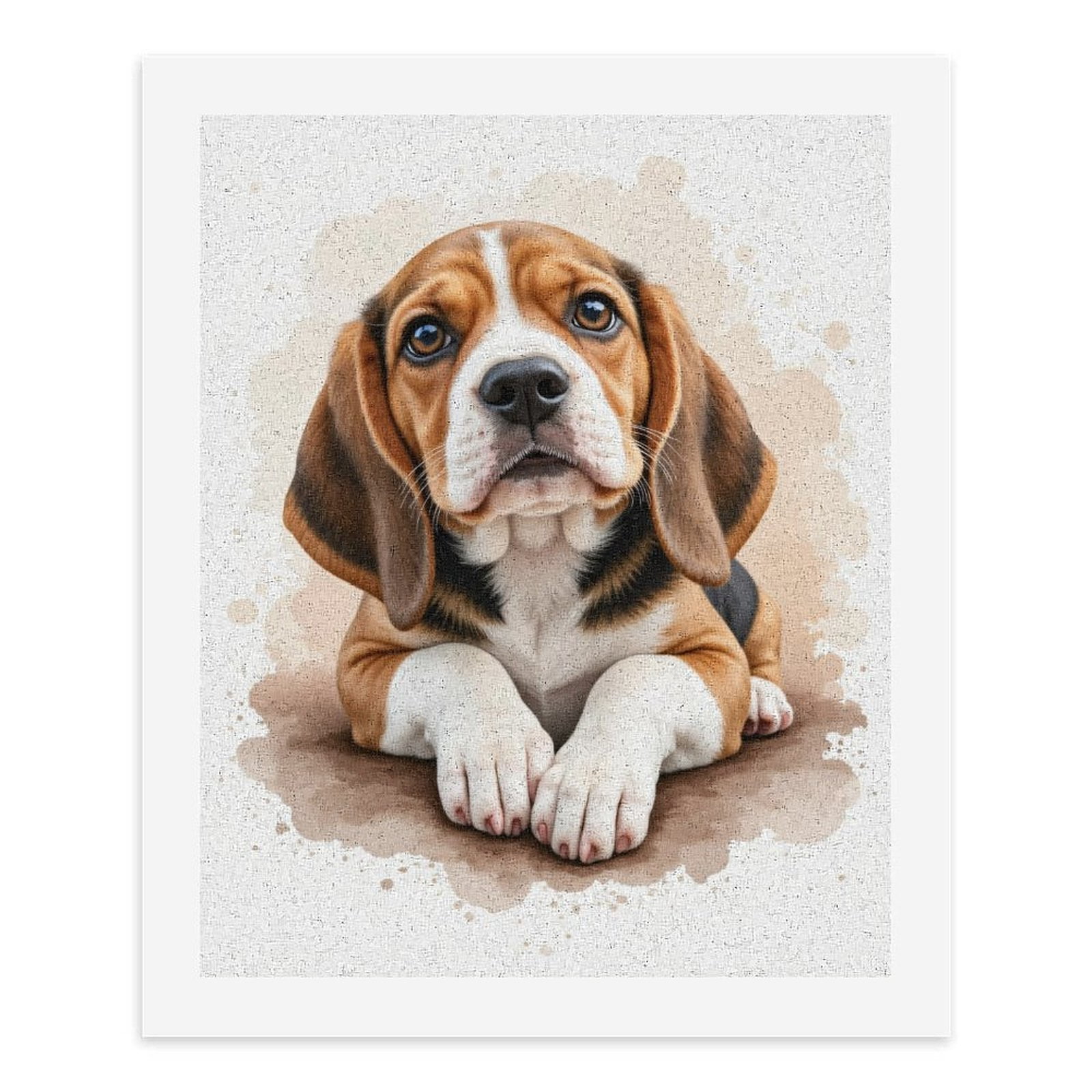 Paint By Numbers Kit for Adults Beginner - DIY Brown White Puppy Art Portrait Canvas Painting Kits for Adults, Frameless Paint By Number for Adults for Home Wall Decor 16x20 Inch