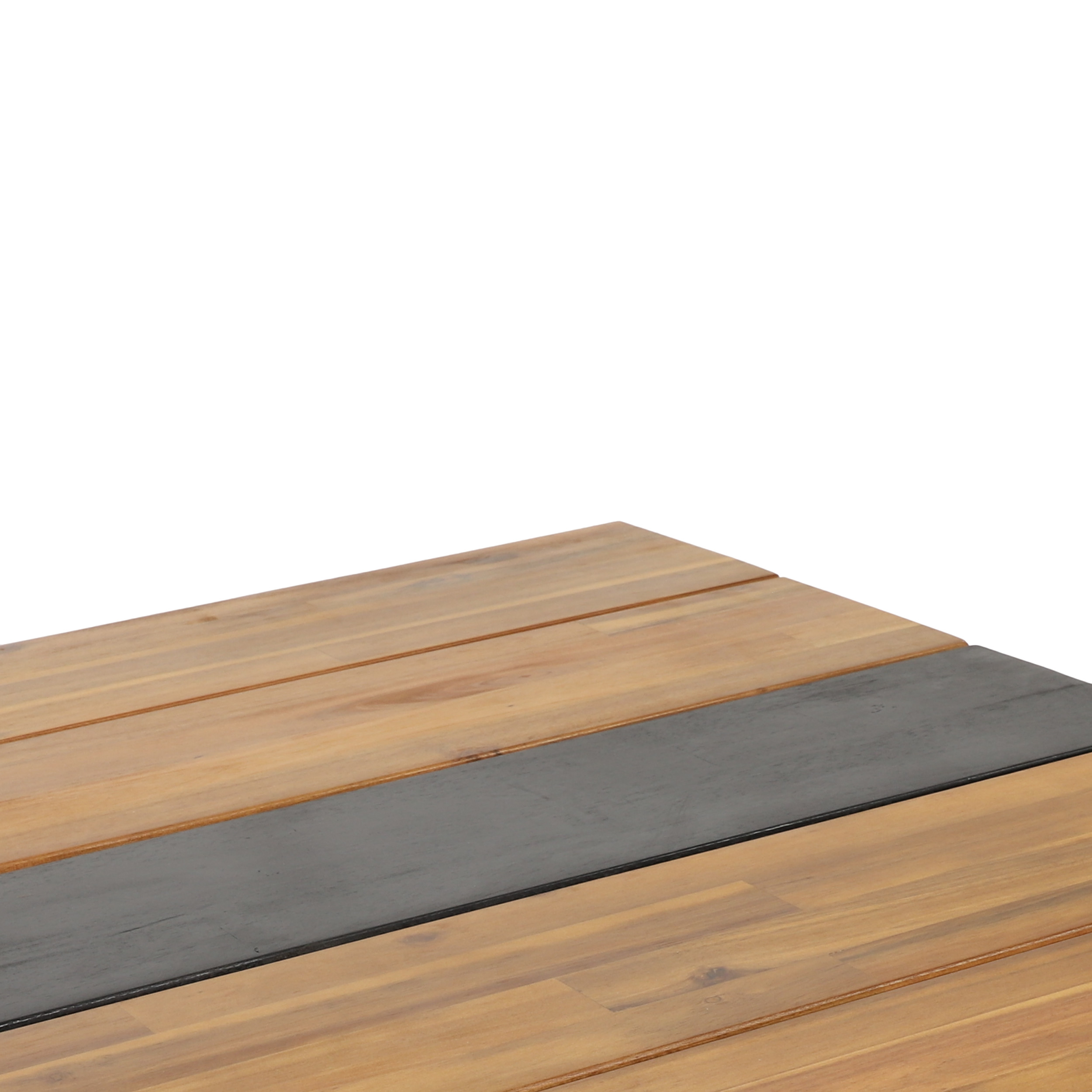 Pellerin Acacia Wood Outdoor Dining Table, Teak and Black