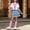 Purple, variant on Daiosportswear Girls 4 Piece Summer Outfit Set, Crew Neck Tee Detachable Scarf Tiered Ruffle Denim Skirt Knee High Socks for 3-16Y Yellow 15-16 Years
