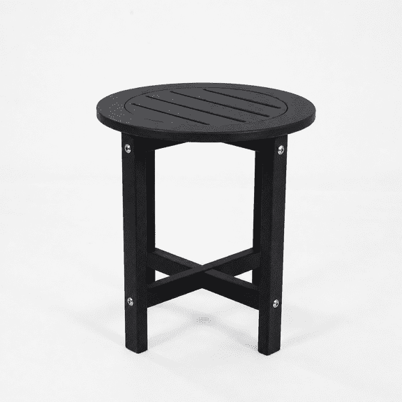Lyuhome HDPE Outdoor Side Table, Weatherproof Patio End Tables for Deck, Pool, No Peeling or Cracking,Black