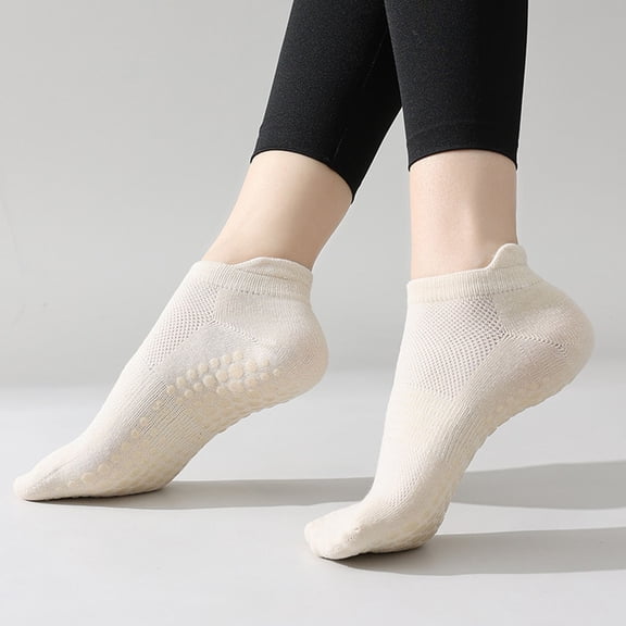 Lunxisen 1 Pcs Pilates Grip Socks Non Slip Yoga Socks for Women Workout Fitness Studio Essential