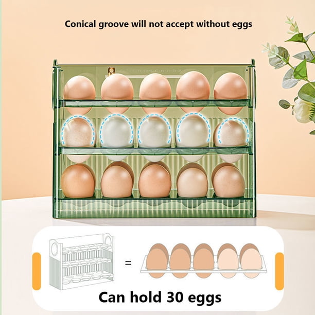 Caja de huevos de plástico para el hogar Bandeja de soporte de huevos reversible para puerta lateral del refrigerador Hugtrwg Para estrenar