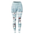thumbnail image 4 of Leggings for Women Tummy Control Autumn Winter Christmas Pattern High Waist Floral Printed Women's Yoga Pants,Blue,XL, 4 of 5