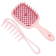 thumbnail image 2 of Juego de 2 cepillos para el cabello, peine para desenredar el cabello, fácil de sostener, juego de peine para el cabello, peine de dientes anchos Salvador cepillo de pelo hueco, 2 of 10