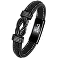 thumbnail image 3 of Viking Urn Bracelet for Ashes for Men - Leather Ashes Bracelets with Magnetic Clasp - Cuff Cremation Bangle for Human Ashes 20/22/24CM Urn Bangle, 3 of 7