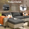 thumbnail image 5 of Vcatnet 8 Pieces Patio Furniture Sets with Fire Pit Wicker Outdoor Conversation Sectional Sofa with Swivel Rocking Chairs and Side Table, Black, 5 of 10