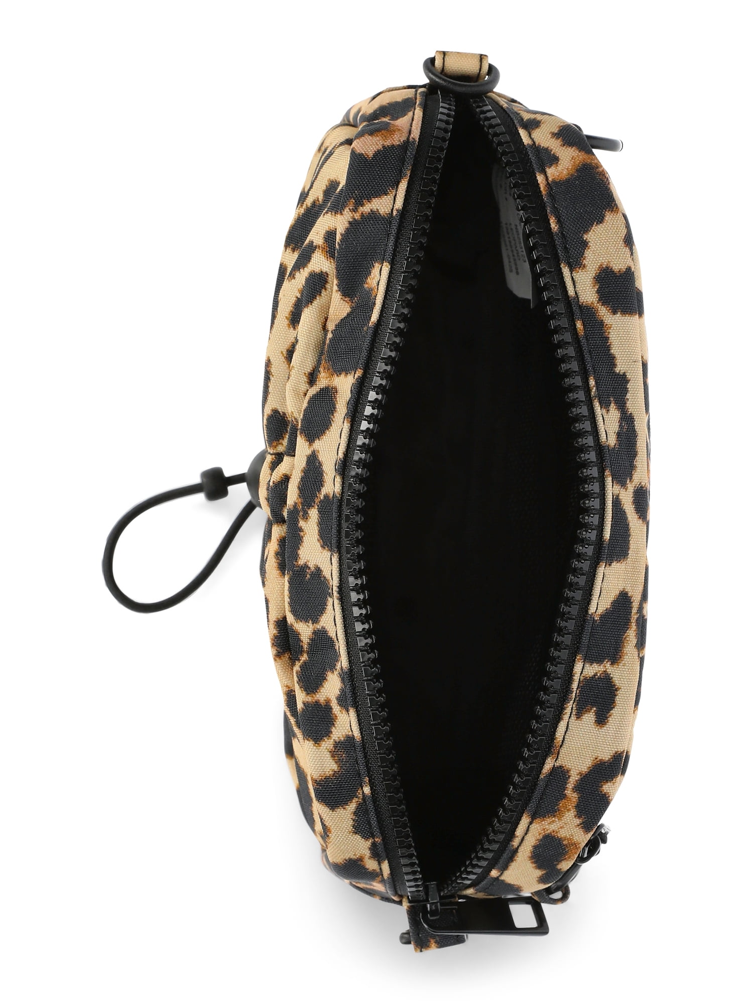 No Boundaries Women's Hands Free Belt Bag with Bungee Toggle, Leopard