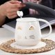 thumbnail image 3 of Home Ceramic Coffee Mug with Stainless Steel Spoon - Cat Design - For Cat Lovers - For Women and Gir, 3 of 5