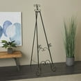 thumbnail image 4 of DecMode 32" x 69" Black Metal Tall Adjustable Floor 3 Tier Scroll Easel, 1-Piece, 4 of 13