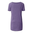 thumbnail image 5 of CHOK Hauts pour Femmes T-Shirts à Manches Courtes pour Femmes Liquidation Couleur Unie Grande Taille Tendance Été Coupe Décontractée T-Shirts Chemises Décontractées Col Rond Chemises Fluides Blouses Hauts Noir G, 5 of 5