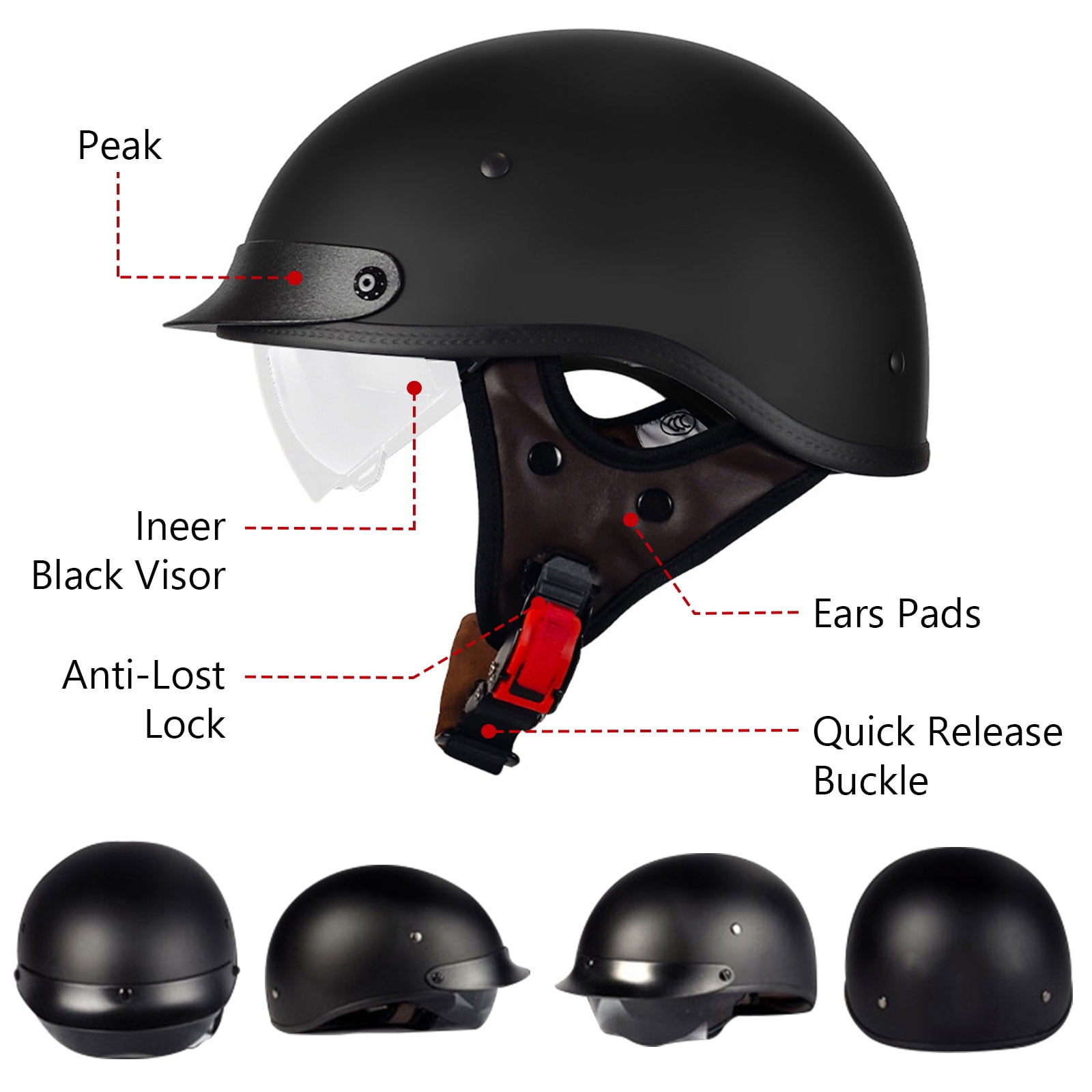 Semfri Adult Bike Helmet Skateboard Road Cycling Helmet Suitable Multi-Sport Scooter Skating Bicycle Large Size for Men Women Black
