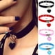 thumbnail image 2 of 2 uds. Collar de estrangulamiento gótico punk negro para mujer, collar de cuero pu con remache de corazón, collar de cadena suave ajustable (amor), 2 of 5