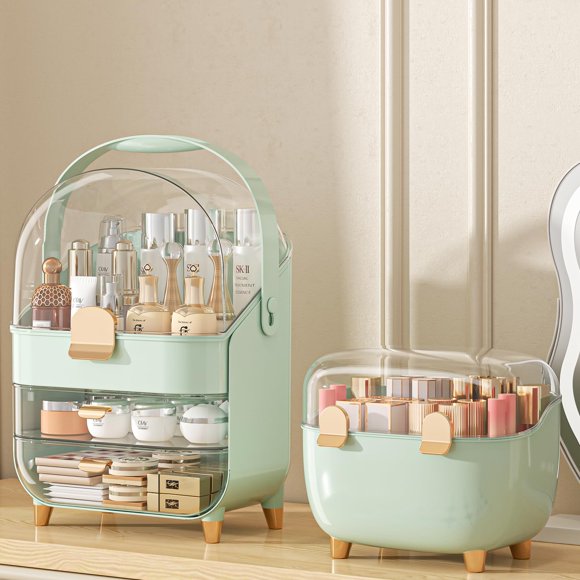 Organizador de maquillaje Soporte para el cuidado de la piel Organizador de mostrador de baño Caja de almacenamiento Vitrinas de cosméticos Regalos para niñas adolescentes Organizadores de maquillaje