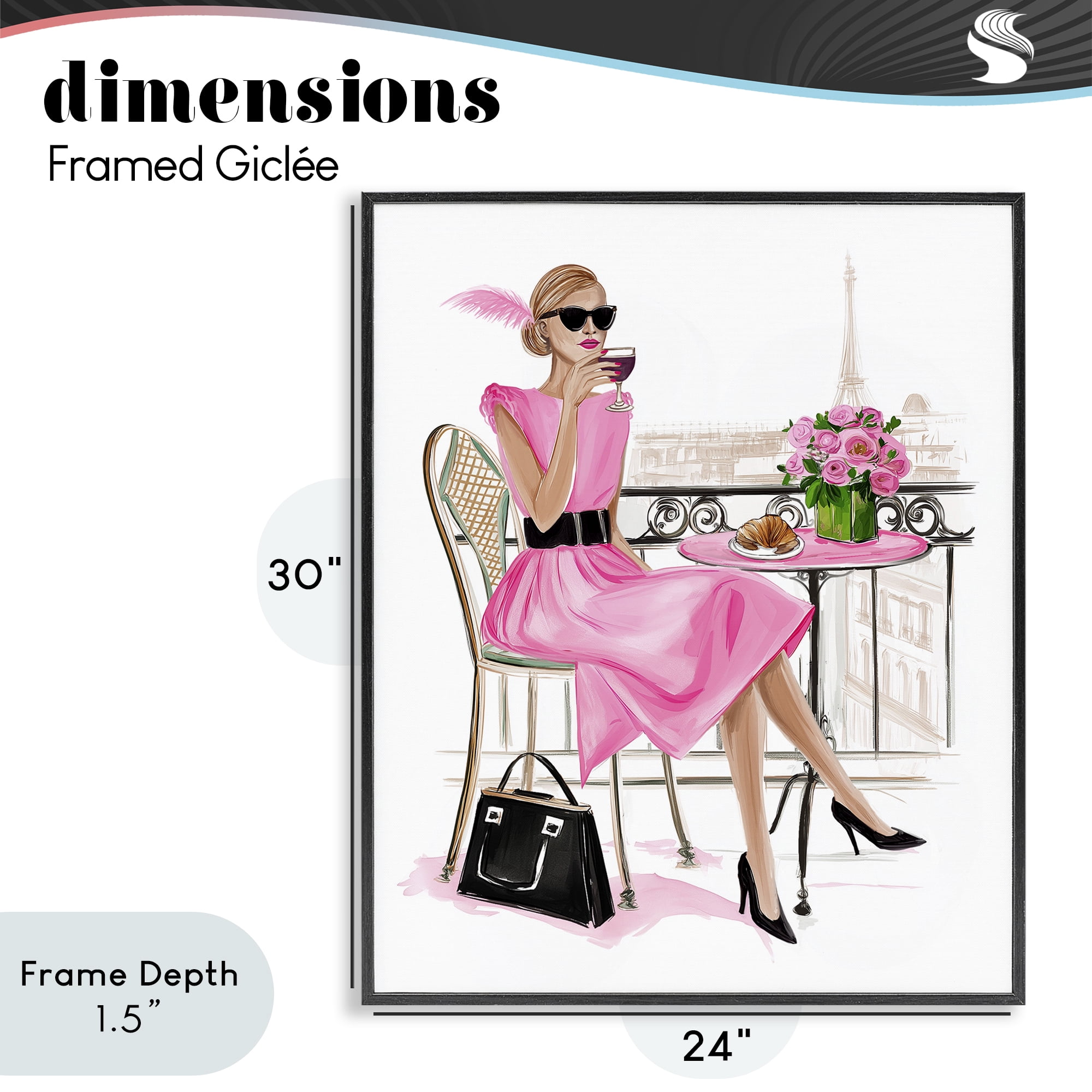 Stupell Industries Parisian Chic on Cafe Balcony Black Framed Giclee Art, design by Jess Stempel