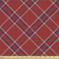 thumbnail image 2 of Ambesonne Chevron Fabric by the Yard Upholstery, Zigzag Abstract Plaid Art, 3 Yards, Dark Coral and Eggplant, 2 of 5