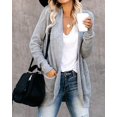 thumbnail image 3 of Womens Long Sleeve Open Front Waffle Chunky Knit Cardigan Sweater Outwear, 3 of 5