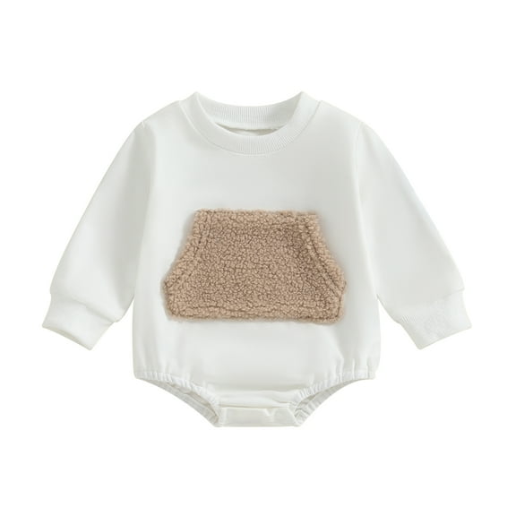 Bagilaanoe Newborn Baby Girl Oversized Romper Sweatshirt Long Sleeve Bodysuits Pullover 3M 6M 12M 18M Infant Casual Tee Tops