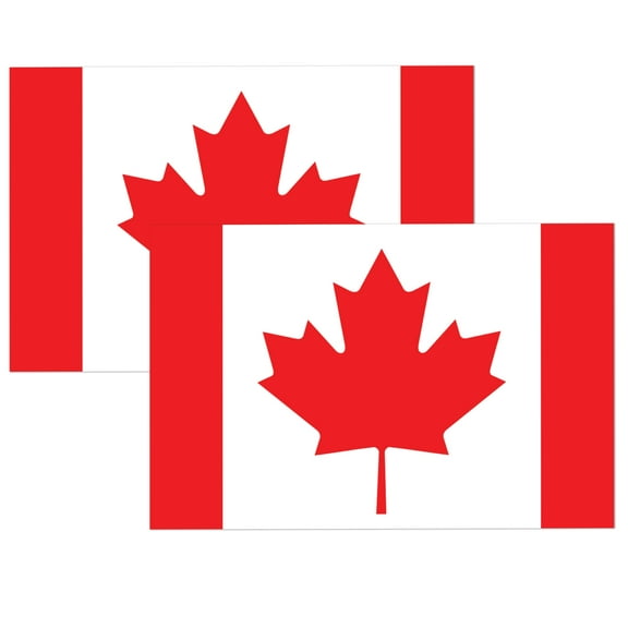 Magnet Me Up Canada Flag Magnet Decal, 3x5 Inches, 2 Pack, Red and White