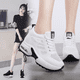 thumbnail image 2 of Zapatillas de deporte para mujer con aumento de altura oculto, de malla combinable, transpirables, blancas, con suela gruesa, para caminar, con saltos y suela suave, 2 of 5