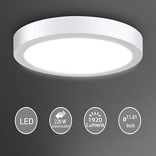 Flush Mount Led Ceiling Light Fixture 24w Soft Daylight Flat Round Surface Mounted Downlight Lamp Lighting For Closet Bedroom Dining Room Kitchen Kids Dorm Com Flush Mount Led Ceiling Light Fixture, Flat Light Fixture