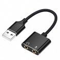thumbnail image 1 of Shisuyan Convenient External Usb Sound Card Adapter With Headphone Microphone Jack Splitter Audio Cable For Pc Laptop Tablet And Smartphone, 1 of 8