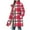 Red|Plaid, variant on Winter Sherpa Jacket Women Faux Shearling Fuzzy Mid Long Coat Color Block Warm Casual Button up Peacoat with Pockets (XL, Wine|Plaid)