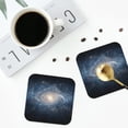 thumbnail image 4 of Honeii The Galaxy print Leather Coaster Set of 4, ideal for safeguarding your furniture from drinks spills and effortless cleanup-Square, 4 of 6