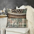 thumbnail image 2 of SHANXI Decorative Throw Pillow Covers , Pine Leaves Green Check Cushion Case Decor, Get Cozy Farmhouse Christmas Holiday Home Decor PC 20x20in, 2 of 5