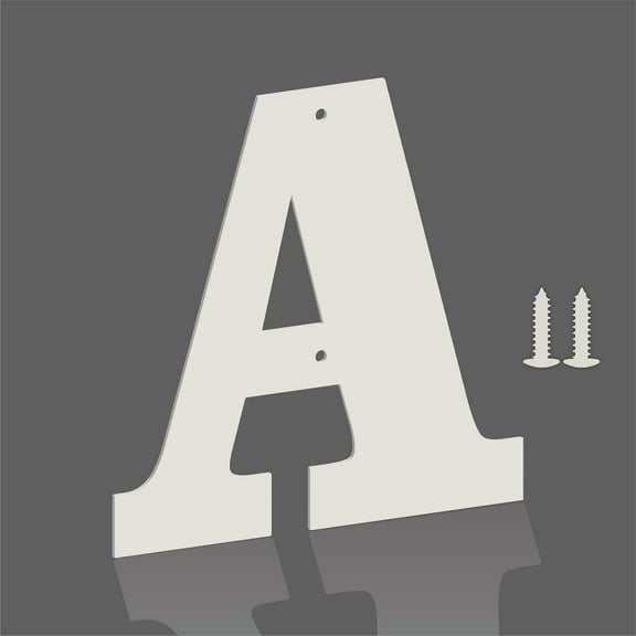 4 Inch White Metal Letters, Modern Metal House Address Letters and Numbers for Outside Signs, Outdoor Mailbox Numbers, for Door, Apartment, Office, Home Use(Letter A)