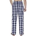 thumbnail image 3 of Bintangor Men's Pajama Pant 100% Woven Cotton Plaid Sleep Elastic Waistband Lounge Wear Long Pjs Navyblue/White M, 3 of 3