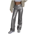 thumbnail image 3 of ZyeKqe Pants for Women High Waisted Straight Leg Stretch Solid Color Going out Trousers with Pockets, 3 of 10